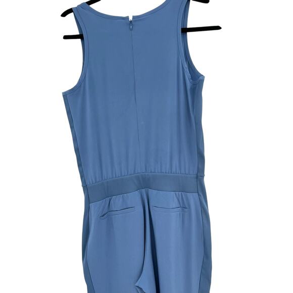 Athleta Brooklyn Jumpsuit Sleeveless Stretch Cottage Blue Size 2 - Picture 9 of 13